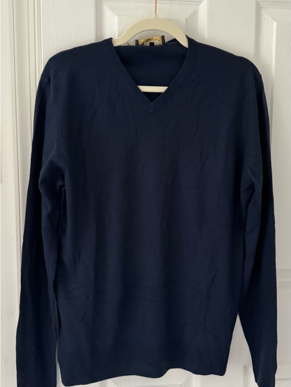 Loro Piana Navy V-Neck Cashmere Sweater